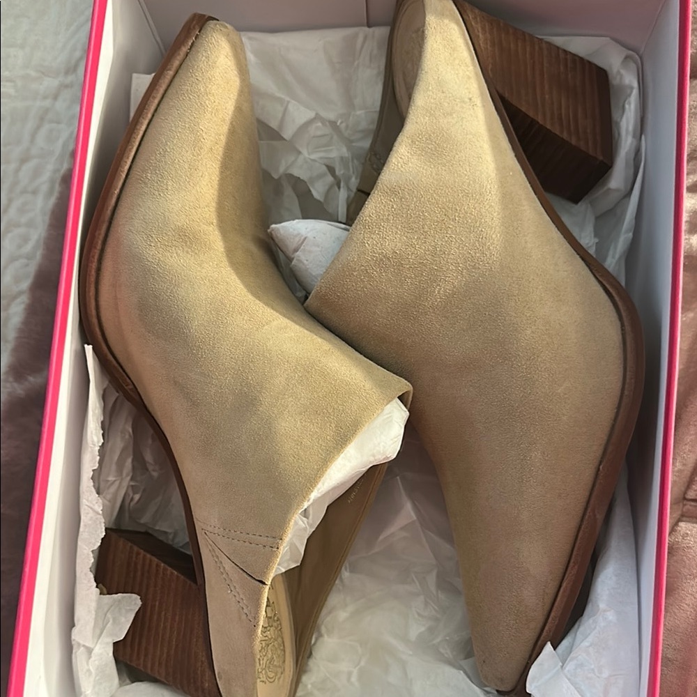 Women's Tan Ankle Mules VC Egwenny Tortilla Vince Camino - Picture 2 of 4